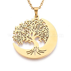 304 Stainless Steel Pendant Necklaces&nbsp;NJEW-T018-56G