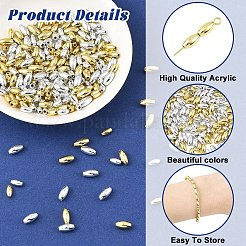 800Pcs 4 Styles Plating Eco-Friendly Plastic Beads&nbsp;KY-YW0002-34