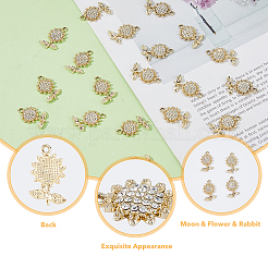 50Pcs UV Plating Alloy Rhinestone Pendants&nbsp;FIND-FH0008-93