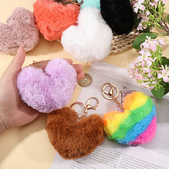 24Pcs Cloth Plush Keychains&nbsp;KEYC-WH0038-68