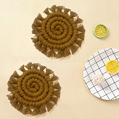 Bohemia Handmade Woven Cotton Coaster&nbsp;AJEW-WH20020-294B