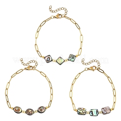 Abalone Shell/Paua Shell Beads Link Bracelets&nbsp;BJEW-JB13824