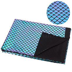 Fish Scale Pattern Polyester Fabric&nbsp;DIY-WH20081-102