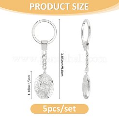 5Pcs Brass Locket Keychain&nbsp;KEYC-FH00034