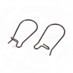 304 Stainless Steel Hoop Earrings Findings Kidney Ear Wires Ion Plating(IP)&nbsp;STAS-L216-22C-B