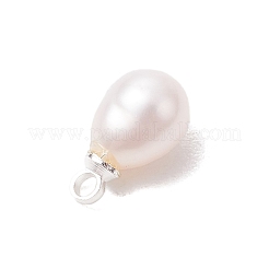 Natural Cultured Freshwater Pearl Rice Charms&nbsp;PALLOY-JF05079-02