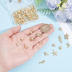 56Pcs 7 Styles Brass Pendants&nbsp;KK-BBC0028-12