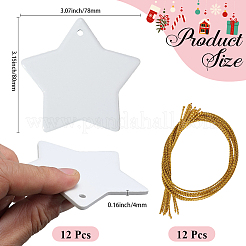 12Pcs Porcelain Heat Transfer Sublimation Blank Pendant Decorations&nbsp;AJEW-SP0002-19B