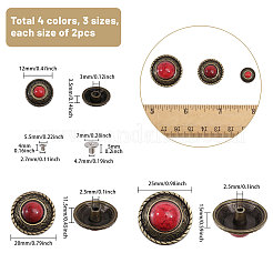 12 Style Alloy Craft Solid Screw Rivet&nbsp;BUTT-CA0001-18
