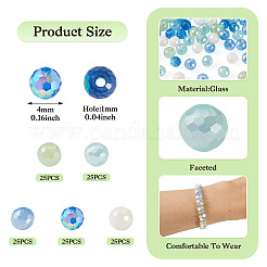 125Pcs 5 Colors Electroplate Glass Beads&nbsp;EGLA-TA0013-63