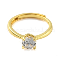 Clear Cubic Zirconia Adjustable Rings&nbsp;RJEW-L120-018G-03