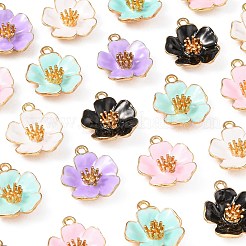 25Pcs 5 Colors Alloy Enamel Pendants&nbsp;ENAM-CJ0003-60