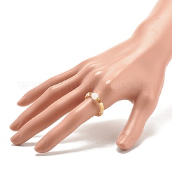 Natural Mixed Stone Round Beaded Stretch Ring with Moonstone&nbsp;RJEW-JR00440