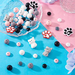 52Pcs 12 Styles Food Grade Eco-Friendly Silicone Beads&nbsp;SIL-TA0003-39