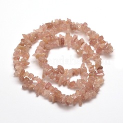 Natural Strawberry Quartz Chip Bead Strands&nbsp;X-G-M205-56