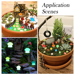 30Pcs 2 Styles Luminous Resin Mushroom Ornament&nbsp;RESI-TA0004-02C