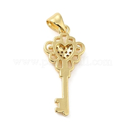 Rack Plating Brass Micro Pave Clear Cubic Zirconia Pendants&nbsp;KK-Q784-22G