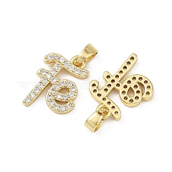 Brass Micro Pave Clear Cubic Zirconia Pendants&nbsp;CU-B002-05G