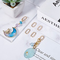 6Pcs Brass Spring Gate Rings&nbsp;FIND-SC0010-96A