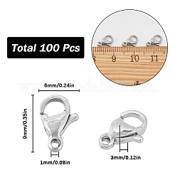 100Pcs 304 Stainless Steel Lobster Claw Clasps&nbsp;STAS-SC0007-16