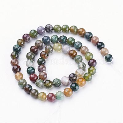 Natural Indian Agate Beads Strands&nbsp;GSR6mmC002-1