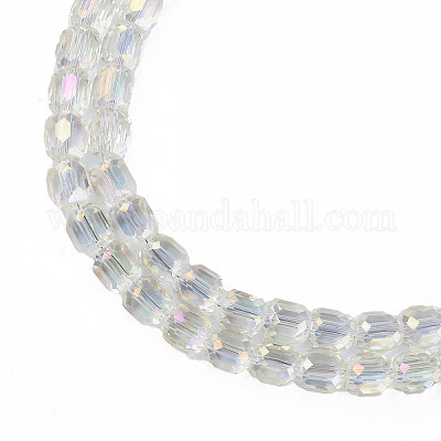 Electroplate Transparent Glass Beads Strands&nbsp;EGLA-N002-32-C04-1