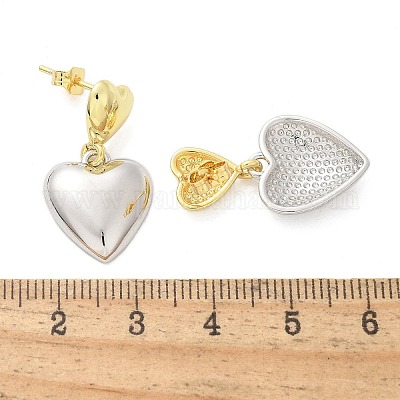 Brass Dangle Stud Earrings&nbsp;EJEW-F359-08G-1