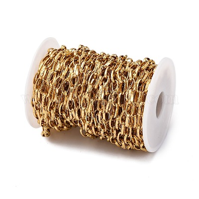 304 Stainless Steel Textured Cable Chains&nbsp;STAS-P386-10G-1
