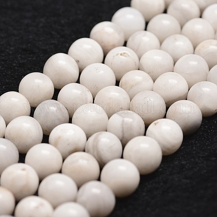 Natural White Crazy Lace Agate Bead Strands&nbsp;G-D840-55-6mm-1