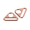 Alloy Adjuster Triangle with Bar Swivel Clips, D Ring Buckles, Rose Gold, 24.5x32.5x2.2mm