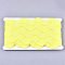 Polyester Ribbons, Wave Shape, Yellow, 38~40mm, 10yard/card