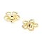 Brass Bead Caps, Cadmium Free & Lead Free, 5-Petal Flower, Real 18K Gold Plated, Golden, 9x9x2mm, Hole: 1.8mm