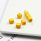 Opaque Acrylic Beads, Cube, Yellow, 6x5x5mm, Hole: 1.8mm