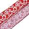 Polyester Ribbon, Flat, Red, Heart Pattern, 2-1/2 inch(64mm), 6 yards/roll