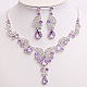 Teardrop & Moon Alloy Rhinestone Pendant Necklace & Stud Dangle Earring&nbsp;FS-WG0A8BD-03-1