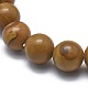Natural Wood Lace Stone Bead Stretch Bracelets&nbsp;BJEW-K212-A-041-3