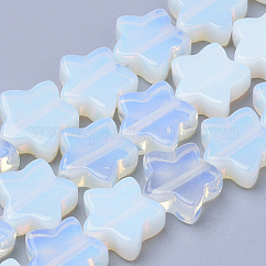 Opalite Beads Strands, Star, 12x12x4~5mm, Hole: 1mm, about 20pcs/strand, 8.26 inch