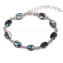 Oval Natural Abalone Shell/Paua Shell Link Bracelets for Women