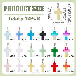 17Pcs 17 Colors Transparent Glass Pendants&nbsp;GLAA-TA0003-75