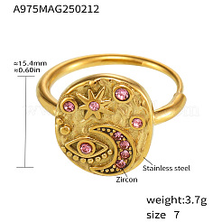 304 Stainless Steel & Cubic Zirconia Finger Rings for Women&nbsp;FS-WG99359-02
