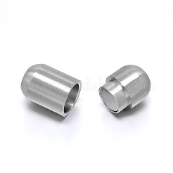 Tarnish Resistant Barrel 304 Stainless Steel Magnetic Clasps with Glue-in Ends&nbsp;STAS-D059-18E
