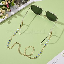 Brass Enamel Evil Eye Eyeglasses Chains&nbsp;AJEW-EH00345-01