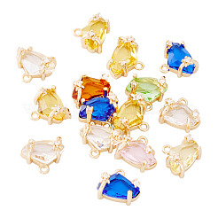 15Pcs Brass Micro Pave Cubic Zirconia with Glass Charms&nbsp;KK-TA0001-82