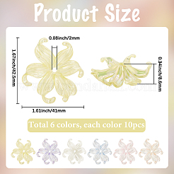 60Pcs 6 Colors Opaque Acrylic Beads&nbsp;OACR-SC0002-17