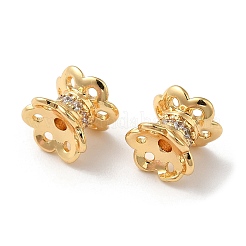 Brass Micro Pave Cubic Zirconia Spacer Beads&nbsp;KK-P239-35G