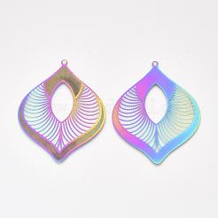 Ion Plating(IP) 304 Stainless Steel Filigree Big Pendants&nbsp;STAS-S108-31