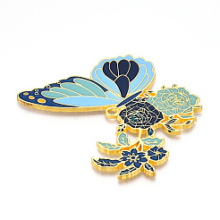 Rack Plating Alloy Enamel Big Pendants&nbsp;ENAM-N056-399D-G
