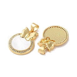 Brass Micro Pave Clear Cubic Zirconia Pendants&nbsp;KK-B083-16G-02
