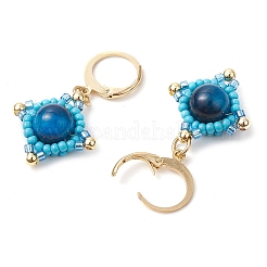 Natural Tiger Eye Star Dangle Earrings&nbsp;EJEW-MZ00355-01