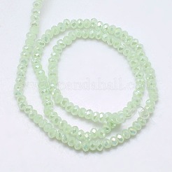 Electroplate Imitation Jade Glass Rondelle Beads Strands&nbsp;EGLA-F049B-01AB